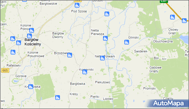 mapa Netta-Folwark, Netta-Folwark na mapie Targeo