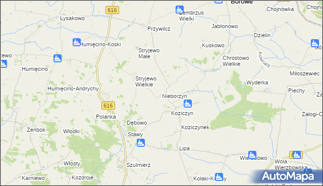 mapa Nieborzyn gmina Grudusk, Nieborzyn gmina Grudusk na mapie Targeo