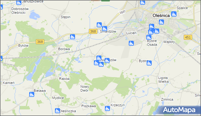 mapa Nieciszów, Nieciszów na mapie Targeo