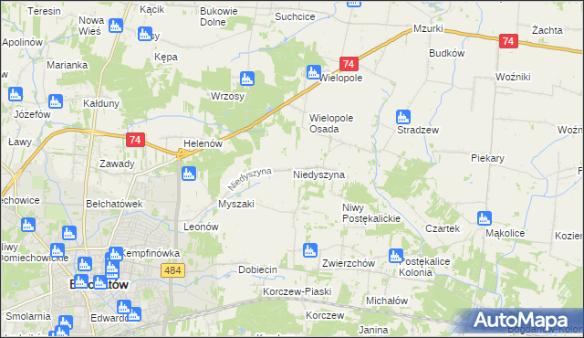 mapa Niedyszyna, Niedyszyna na mapie Targeo