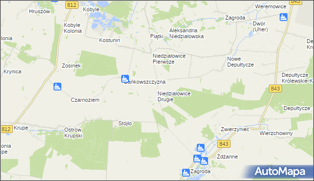 mapa Niedziałowice Drugie, Niedziałowice Drugie na mapie Targeo