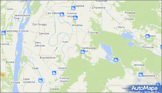 mapa Niedźwiada Duża, Niedźwiada Duża na mapie Targeo