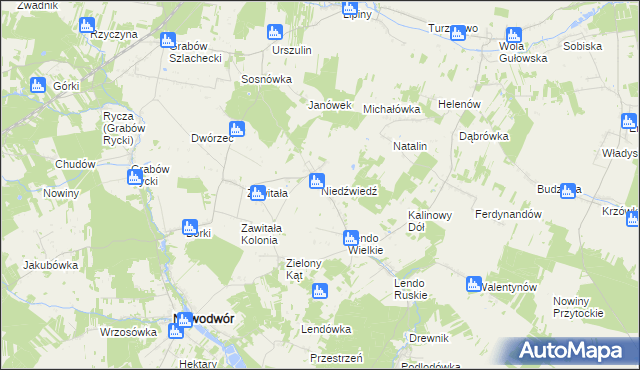 mapa Niedźwiedź gmina Nowodwór, Niedźwiedź gmina Nowodwór na mapie Targeo