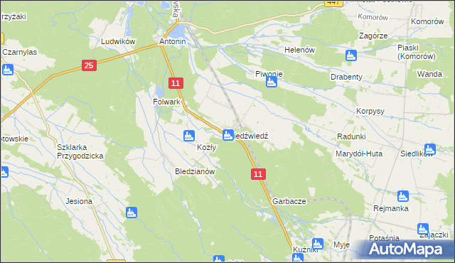 mapa Niedźwiedź gmina Ostrzeszów, Niedźwiedź gmina Ostrzeszów na mapie Targeo