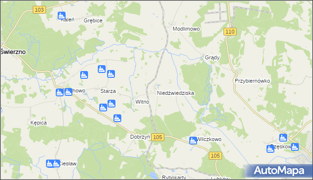 mapa Niedźwiedziska, Niedźwiedziska na mapie Targeo