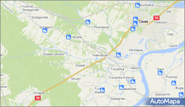 mapa Niekrasów, Niekrasów na mapie Targeo