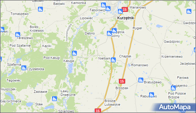 mapa Nielbark, Nielbark na mapie Targeo