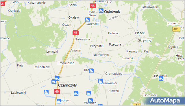 mapa Niemierzyn, Niemierzyn na mapie Targeo