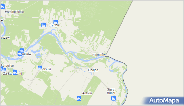 mapa Niemirów gmina Mielnik, Niemirów gmina Mielnik na mapie Targeo