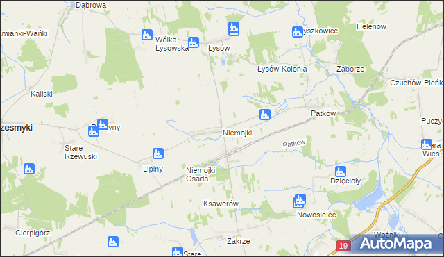 mapa Niemojki gmina Łosice, Niemojki gmina Łosice na mapie Targeo