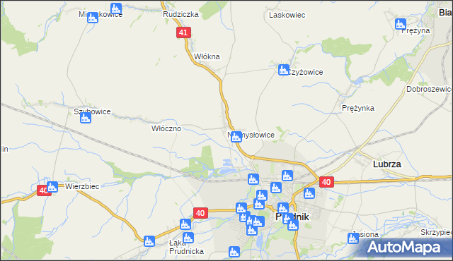 mapa Niemysłowice, Niemysłowice na mapie Targeo