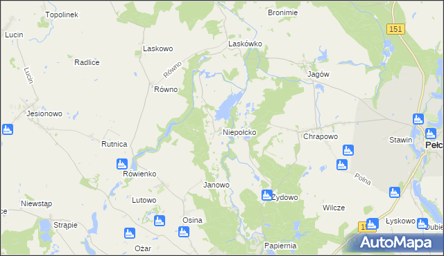 mapa Niepołcko, Niepołcko na mapie Targeo