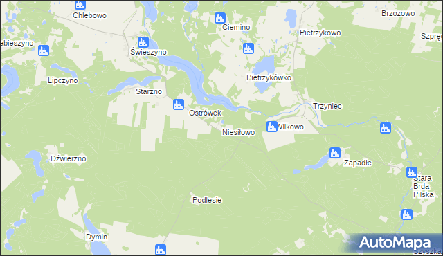 mapa Niesiłowo, Niesiłowo na mapie Targeo