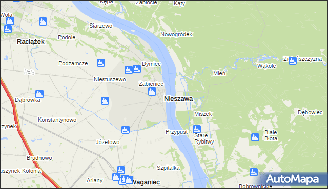 mapa Nieszawa powiat aleksandrowski, Nieszawa powiat aleksandrowski na mapie Targeo
