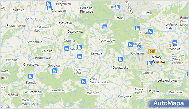 mapa Nieszkowice Wielkie, Nieszkowice Wielkie na mapie Targeo