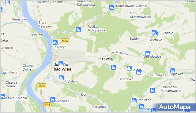 mapa Nietrzeba, Nietrzeba na mapie Targeo