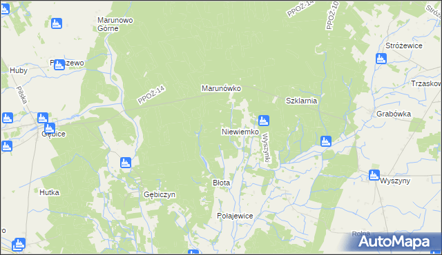 mapa Niewiemko, Niewiemko na mapie Targeo