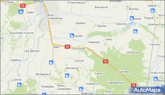 mapa Niewiesz-Kolonia, Niewiesz-Kolonia na mapie Targeo