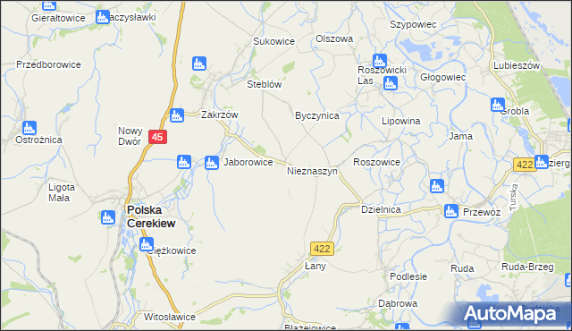 mapa Nieznaszyn, Nieznaszyn na mapie Targeo