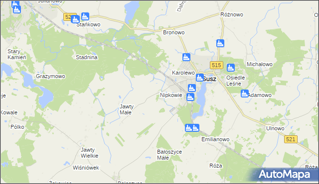 mapa Nipkowie, Nipkowie na mapie Targeo