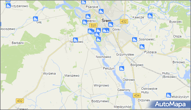 mapa Nochówko, Nochówko na mapie Targeo