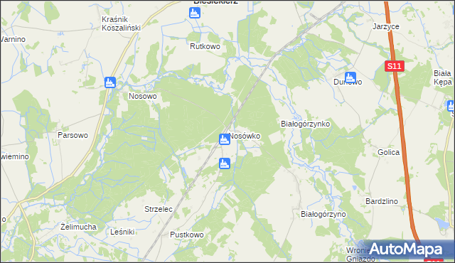 mapa Nosówko, Nosówko na mapie Targeo
