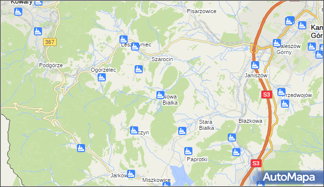 mapa Nowa Białka, Nowa Białka na mapie Targeo