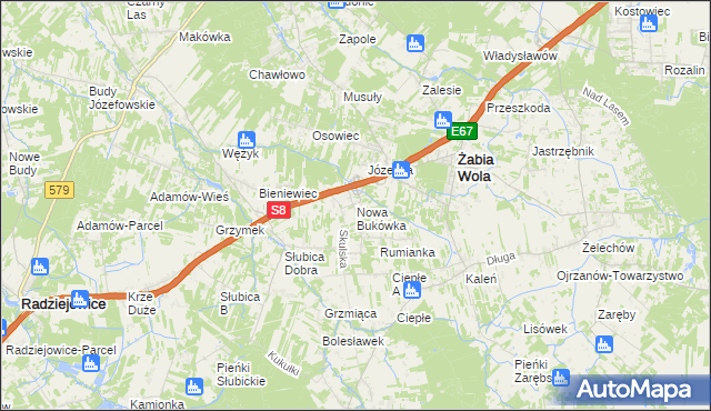 mapa Nowa Bukówka, Nowa Bukówka na mapie Targeo