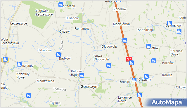 mapa Nowa Długowola, Nowa Długowola na mapie Targeo