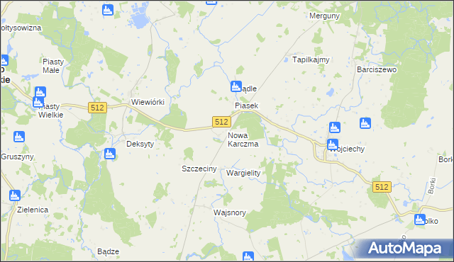 mapa Nowa Karczma gmina Górowo Iławeckie, Nowa Karczma gmina Górowo Iławeckie na mapie Targeo