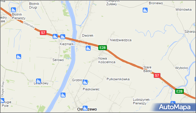 mapa Nowa Kościelnica, Nowa Kościelnica na mapie Targeo