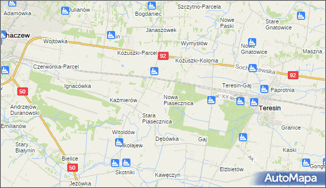 mapa Nowa Piasecznica, Nowa Piasecznica na mapie Targeo