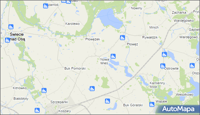 mapa Nowa Wieś gmina Jabłonowo Pomorskie, Nowa Wieś gmina Jabłonowo Pomorskie na mapie Targeo