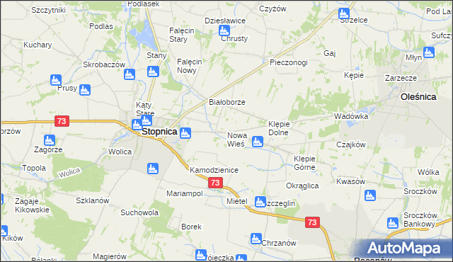 mapa Nowa Wieś gmina Stopnica, Nowa Wieś gmina Stopnica na mapie Targeo