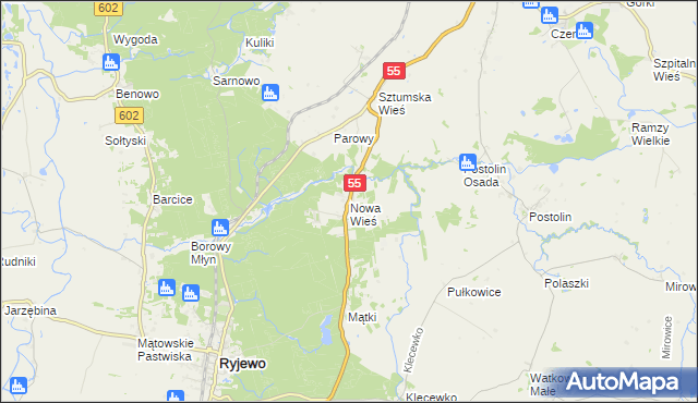 mapa Nowa Wieś gmina Sztum, Nowa Wieś gmina Sztum na mapie Targeo