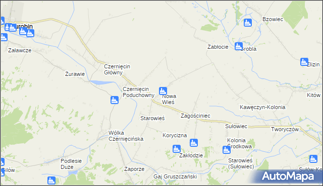 mapa Nowa Wieś gmina Turobin, Nowa Wieś gmina Turobin na mapie Targeo