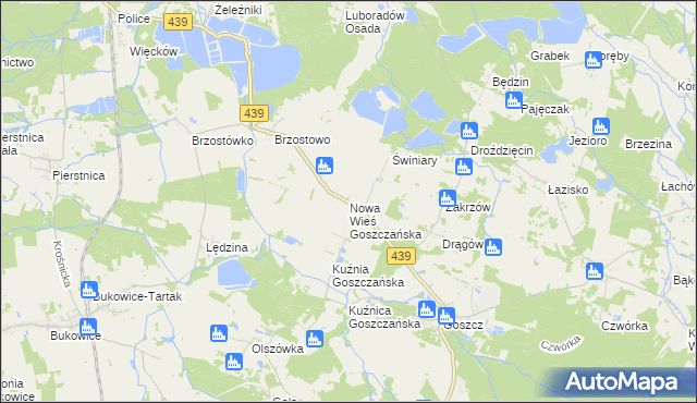 mapa Nowa Wieś Goszczańska, Nowa Wieś Goszczańska na mapie Targeo