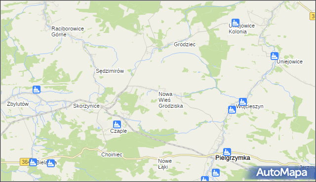 mapa Nowa Wieś Grodziska, Nowa Wieś Grodziska na mapie Targeo