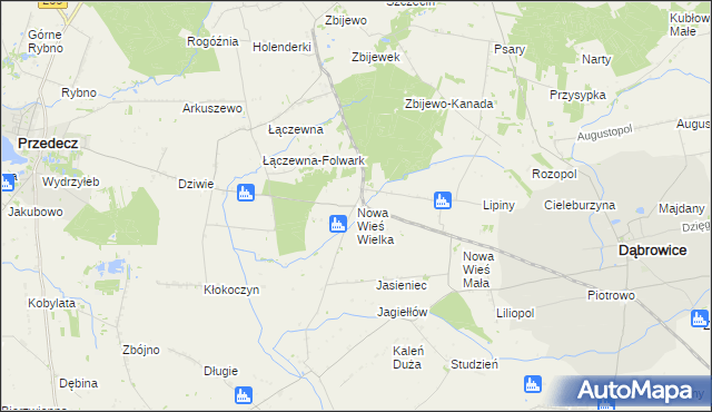 mapa Nowa Wieś Wielka gmina Przedecz, Nowa Wieś Wielka gmina Przedecz na mapie Targeo