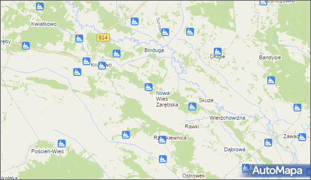 mapa Nowa Wieś Zarębska, Nowa Wieś Zarębska na mapie Targeo