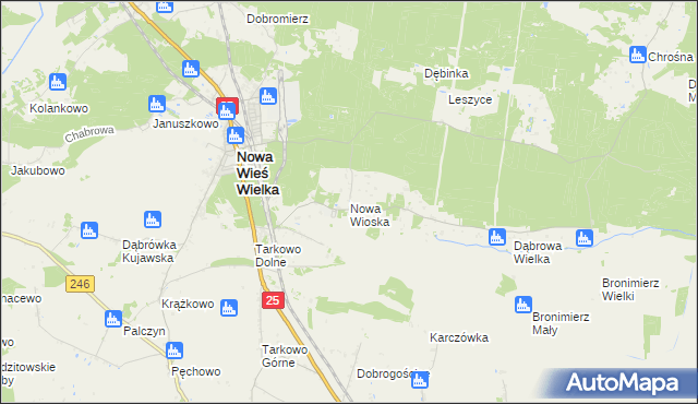 mapa Nowa Wioska gmina Nowa Wieś Wielka, Nowa Wioska gmina Nowa Wieś Wielka na mapie Targeo