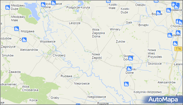 mapa Nowa Zagość, Nowa Zagość na mapie Targeo