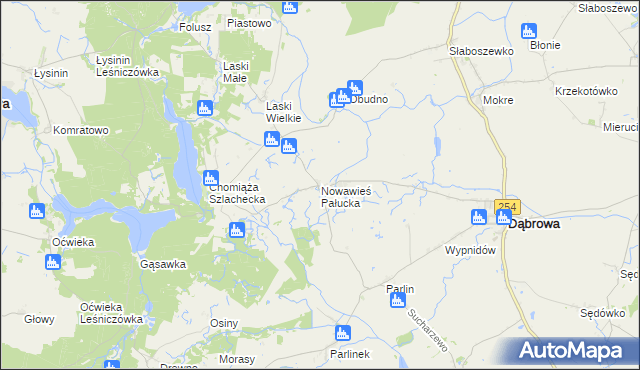 mapa Nowawieś Pałucka, Nowawieś Pałucka na mapie Targeo