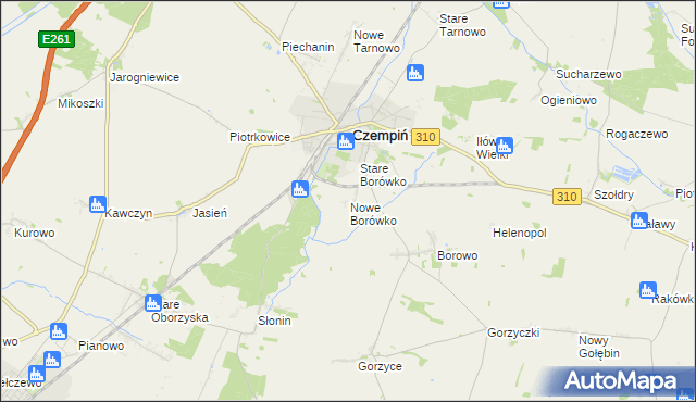 mapa Nowe Borówko, Nowe Borówko na mapie Targeo