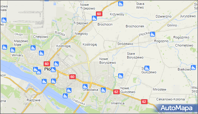 mapa Nowe Boryszewo, Nowe Boryszewo na mapie Targeo