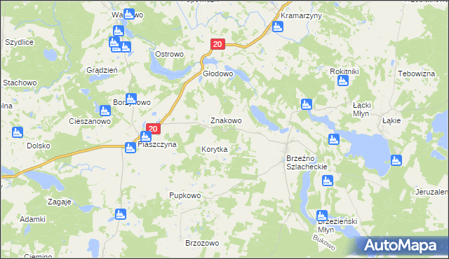 mapa Nowe Brzeźno gmina Lipnica, Nowe Brzeźno gmina Lipnica na mapie Targeo