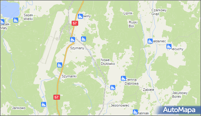 mapa Nowe Dłutówko, Nowe Dłutówko na mapie Targeo