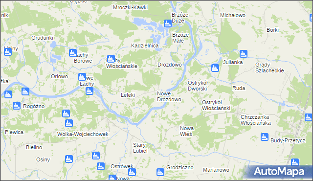 mapa Nowe Drozdowo, Nowe Drozdowo na mapie Targeo