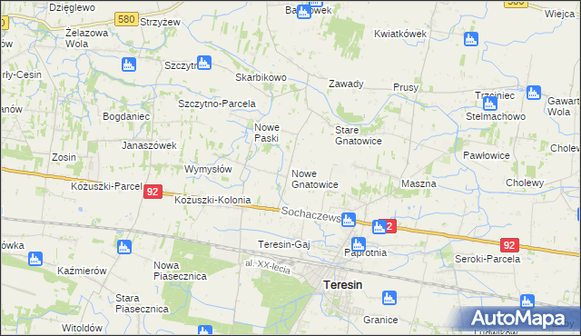 mapa Nowe Gnatowice, Nowe Gnatowice na mapie Targeo