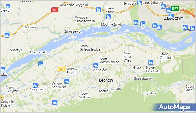 mapa Nowe Gniewniewice, Nowe Gniewniewice na mapie Targeo